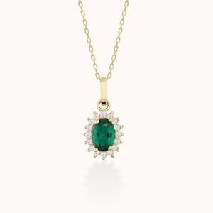 14K Gold Emerald Necklace
